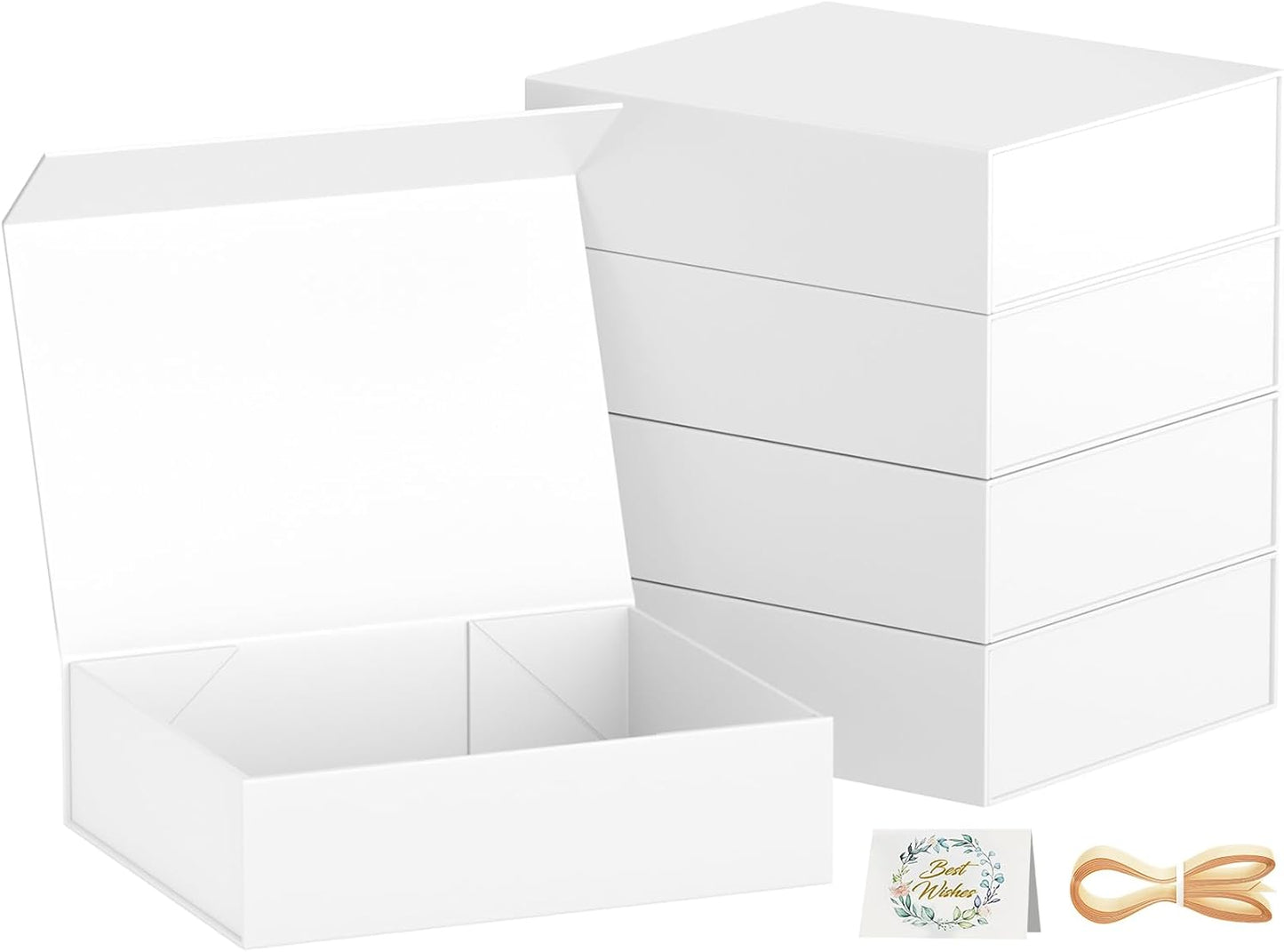 PSHVYM Gift Boxes with Lids, 11.5x7.8x3 In Forest Green Gift Box for Presents Magnetic Closure for T-Shirts, Gloves, Scarves, Books, Baby Clothes, Robes Clothing Gift Wrap, Contains Card, Ribbon