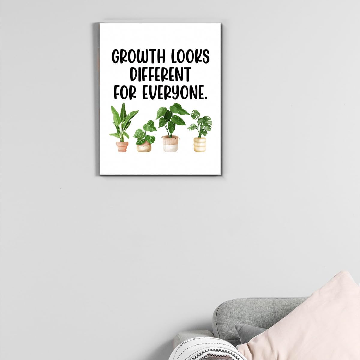 Inspirational Farmhouse Canvas Print Wall Art Decor One Small Positive Thought in the Morning Can Change Your Whole Day Sign Painting Plaque Rustic Home Decoration (8 X 8 Inches, Framed)