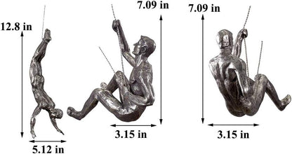 Unbound Resin Climbing Man Wall Sculptures Creative Hand-Finished Sculpture Figurine for Bar/Home/Office Art Decor (Posture Right)