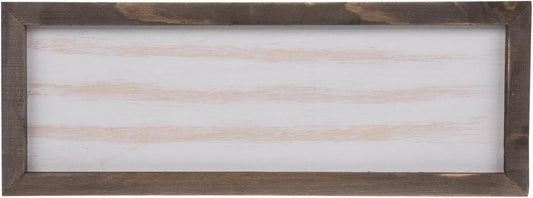 Hobby Lobby Unfinished Rustic Wood Wall Decor Sign, 14 7/8" x 5 1/2" inches (37.78 x 13.97 cm), Whitewash Interior, Brown Frame, DIY Craft Project