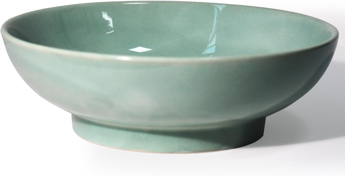 10" Decorative Bowl,Ceramic Fruit Bowl for Kitchen Counter,Coffee Table, Dining Room,Table Centerpiece Bowel,Entryway Key Holder & Jewelry Organizer (Ocean Blue)