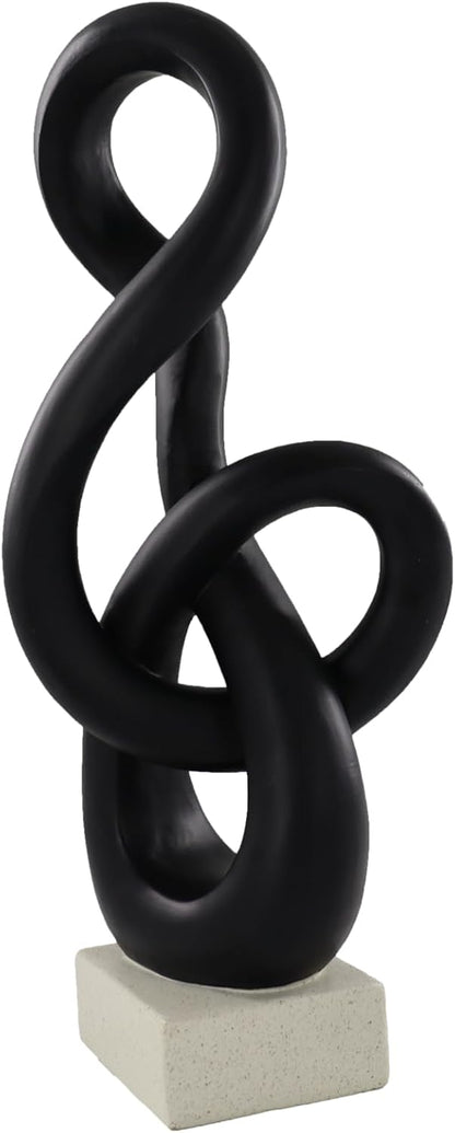 10" Modern Abstract Ribbon Decorative Sculpture, Knot Sculptures,Home Decor,Coffee Table Statues,Dining Living Room Desk Decor（White）