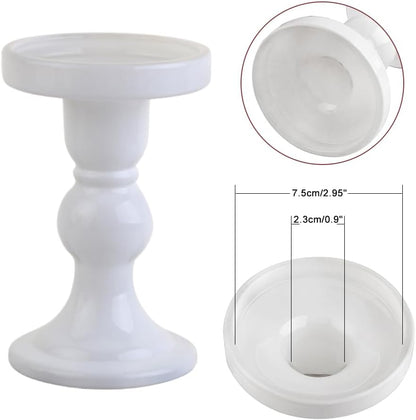 6-Piece Set of Glass Candlestick, Crystal Candlestick Holder Holder and Conical Candle, Christmas Candle Holder Decoration, Family Living Room Wedding Candle Holder (Clear 2sets)