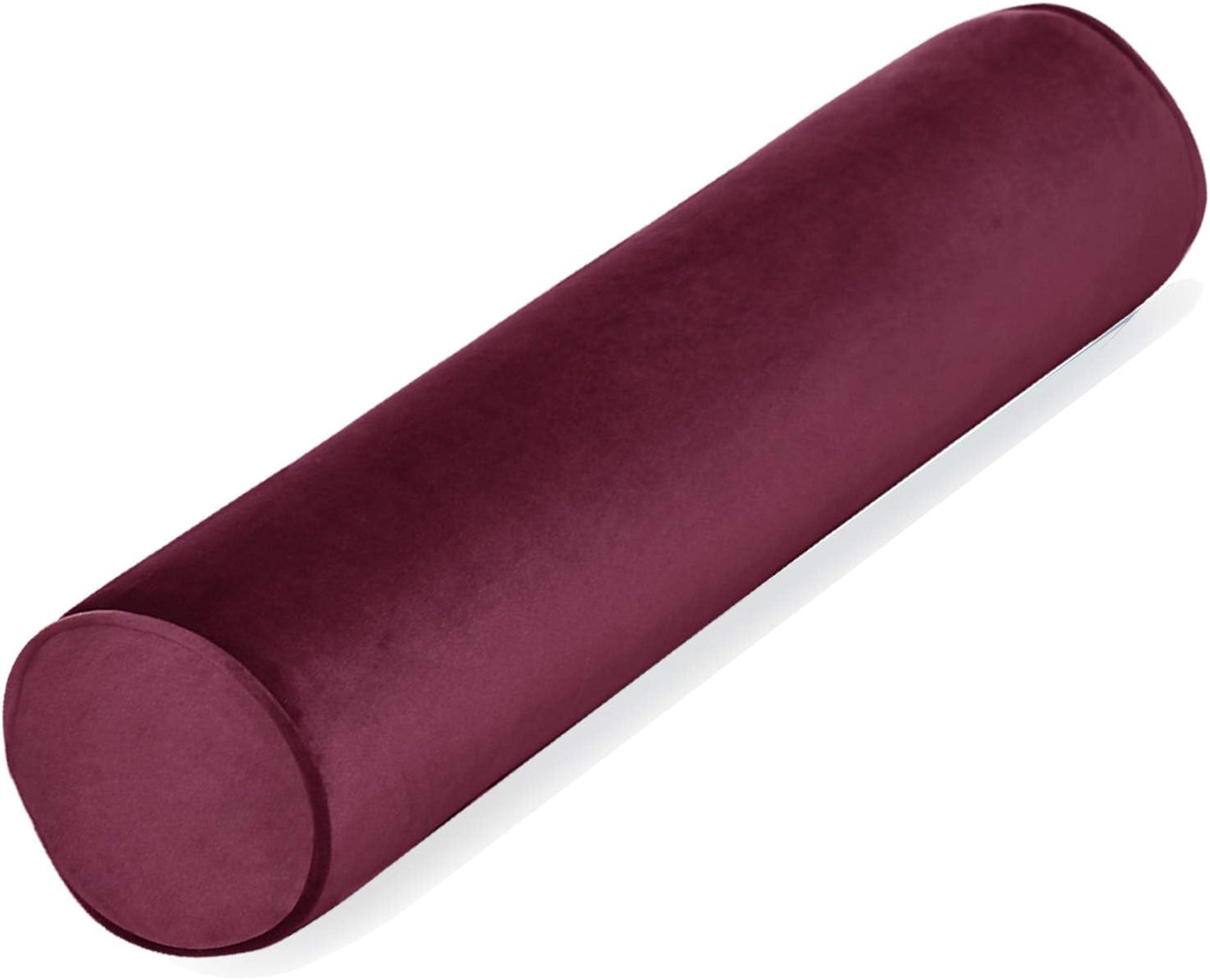 Tinbolunce Memory Foam Roll Pillow for Knee/Leg/Neck - Full Moon Bolster/Round Cylinder Pillow for Sleeping on Side or Back - Removable Cooling Cover Length 18" x 6" Diameter (Navy Blue)