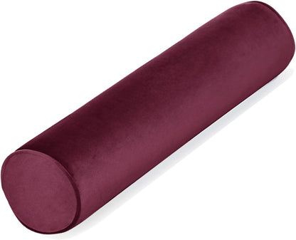 Tinbolunce Memory Foam Roll Pillow for Knee/Leg/Neck - Full Moon Bolster/Round Cylinder Pillow for Sleeping on Side or Back - Removable Cooling Cover Length 18" x 6" Diameter (Navy Blue)