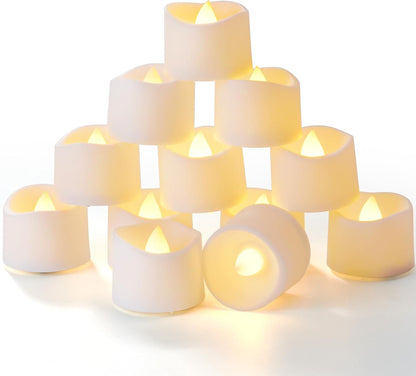 Homemory Timer Tea Lights Candles Battery Operated, 6H Timer Built-in, Auto On Daily, Flameless LED Tealight Votives for Table Centerpieces, Lantern, Holiday Decor, Warm Lamp, No Remote, 12-Pack