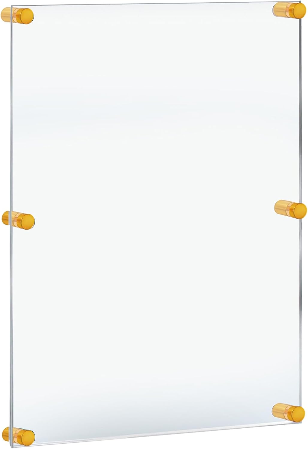 Azar Displays,105536, Floating Acrylic Wall Frame with Silver Hardware Stand Off Caps, Clear Hanging Photo Frame Display Mount with Frameless Border, Glass-Like Frame for Large Prints, 24" x 36"