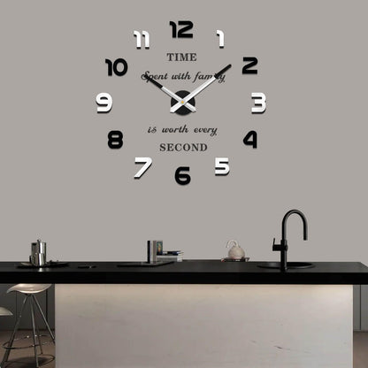 VANGOLD Large Wall Clocks for Living Room Decor, Decorative Wall Clocks Battery Operated (Black Wall Decor)