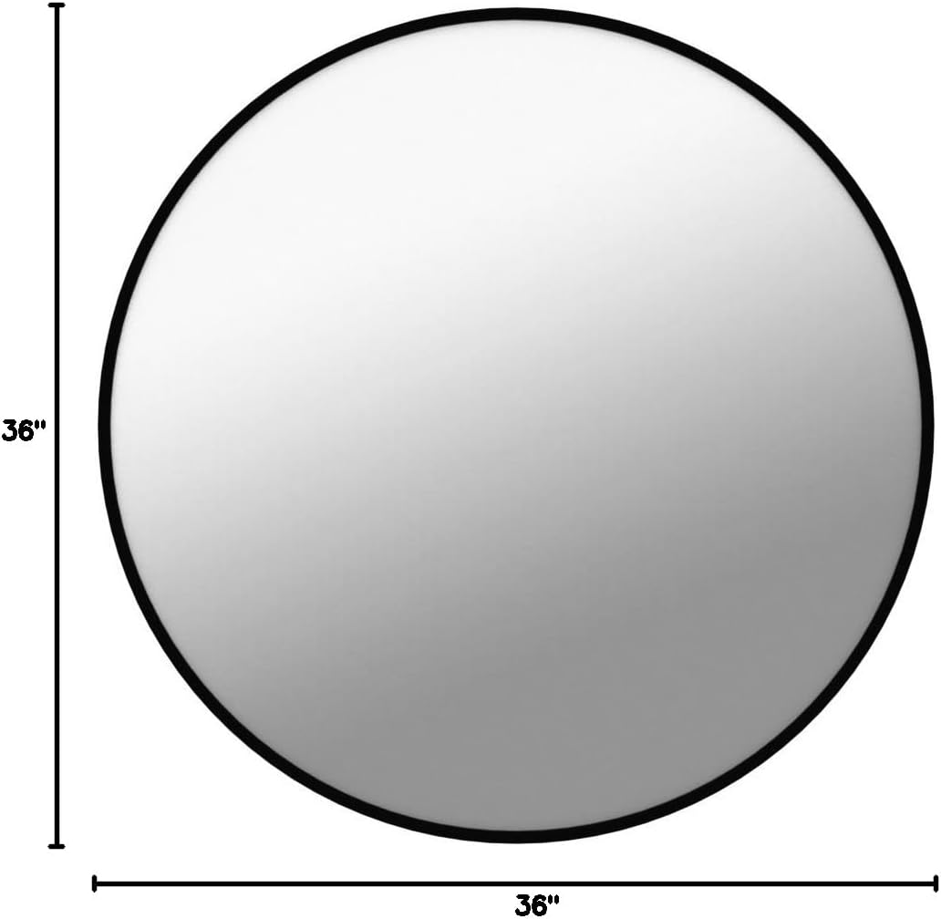 Itrue 12 Inch Small Round Decorative Wall Mirror, HD Silver-Coated Glass with Brushed Black Metal Frame, Minimalist Modern Accent Mirror for Vanity, Narrow Walls, Bathroom, Bedroom & Entryway
