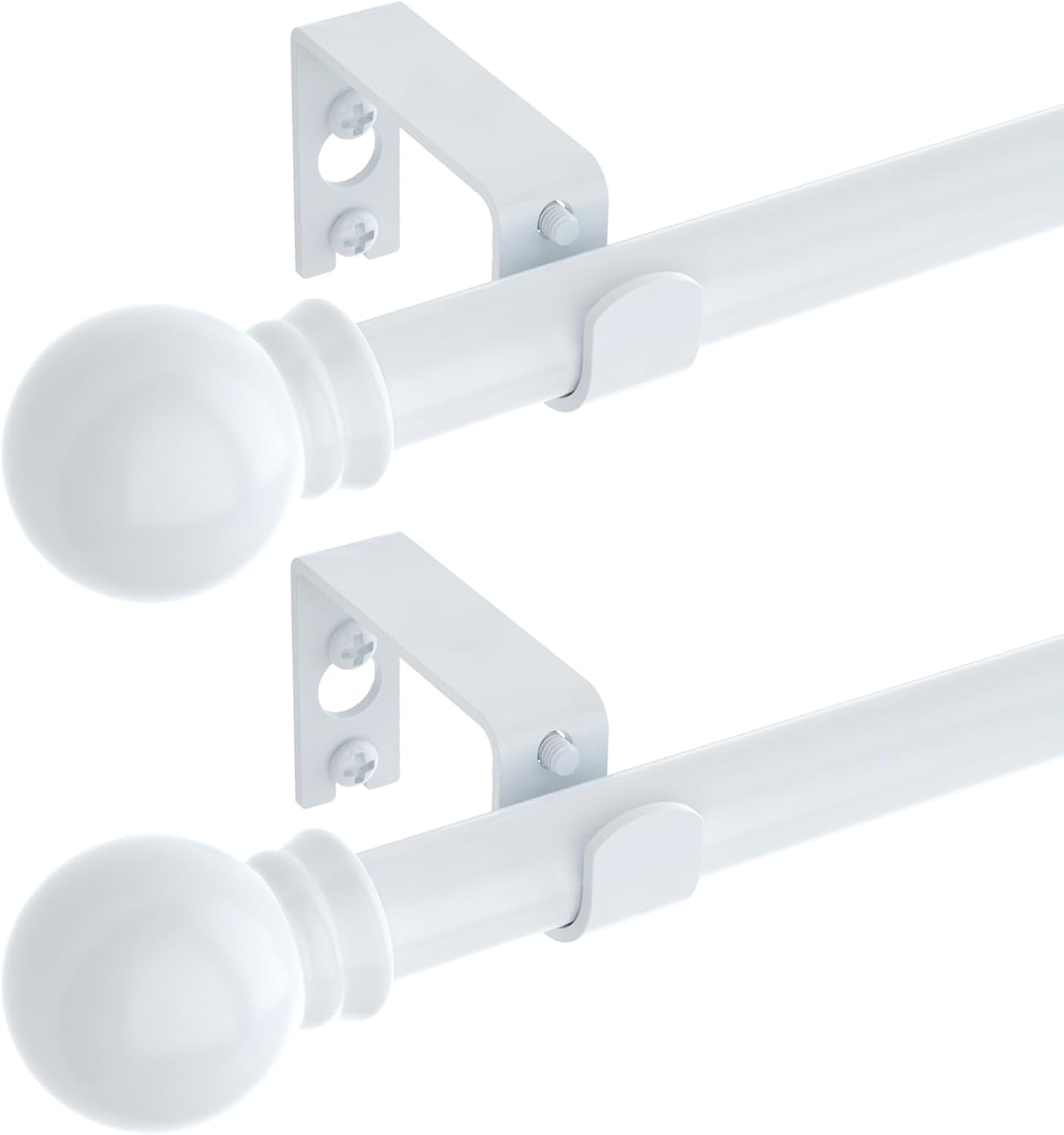 GXOACKJ Curtain Rods for windows 32-48 inch, 5/8 inch Decorative Curtain Rod Set, Matte Black Splicing Heavy Duty Metal Curtain Rod with Brackets