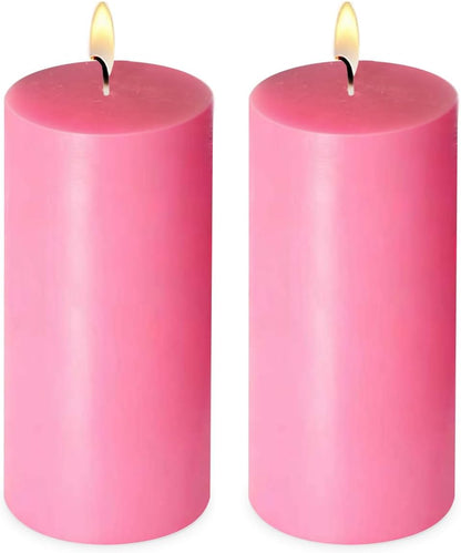 2 Pack 3x6 Inch Sage Green Unscented Pillar Candles - 70 Hour Long Burning Dripless Smokeless Candles for Home Decor Weddings Festivals Spa Meditation