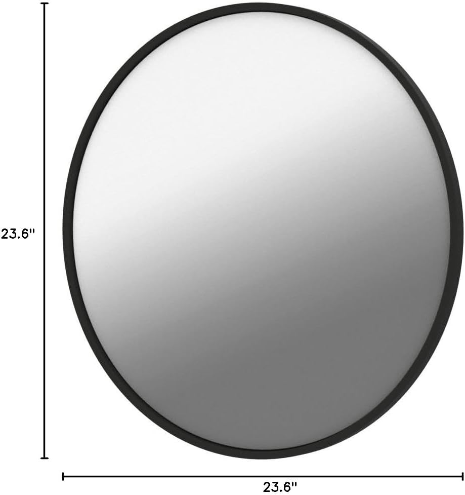 HARRITPURE Round Mirror 30 Black Wall Mounted Circle Mirrors Vanity Mirror with Brushed Aluminum Alloy Frame Modern Decoration for Bathroom, Living Room, Vanity, Bedroom, Entryway