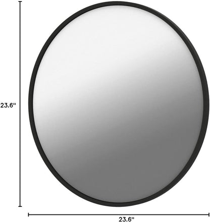 HARRITPURE Round Mirror 30 Black Wall Mounted Circle Mirrors Vanity Mirror with Brushed Aluminum Alloy Frame Modern Decoration for Bathroom, Living Room, Vanity, Bedroom, Entryway