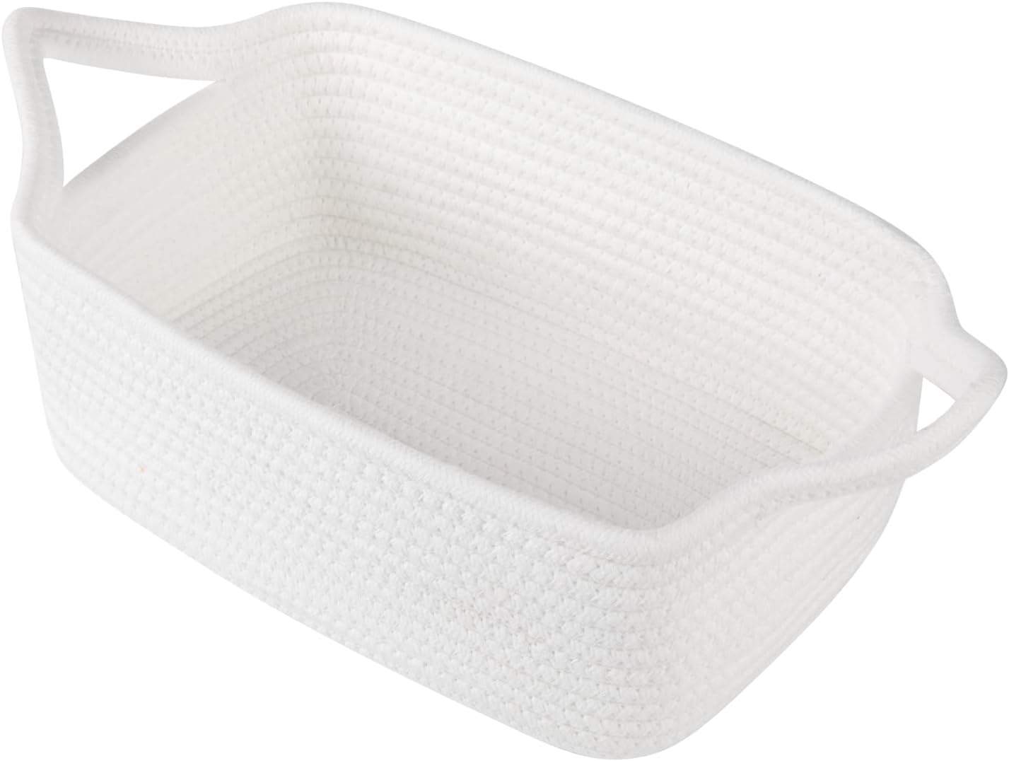 OIAHOMY Woven Basket, Gift Basket Empty with Gift Bags and Ribbons, Rope Baskets for Baby Showers, Storage Baskets with Handles for Nursery, Pet Toy Organizer - White