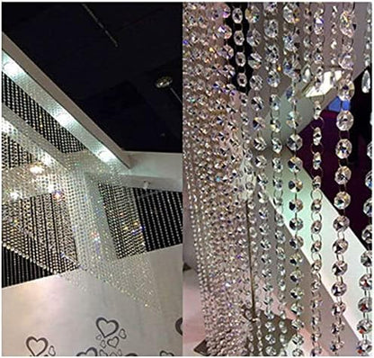 16.5 Feet Hanging Clear 14mm Daimond Acrylic Crystal Garland for Manzanita Tree Centerpiece, Chandelier Bead Lamp Chain, Christmas/Wedding Party Decoration and DIY Craft Jewelry Decoration