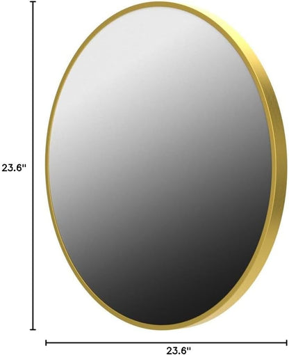 HARRITPURE Round Mirror 30 Black Wall Mounted Circle Mirrors Vanity Mirror with Brushed Aluminum Alloy Frame Modern Decoration for Bathroom, Living Room, Vanity, Bedroom, Entryway