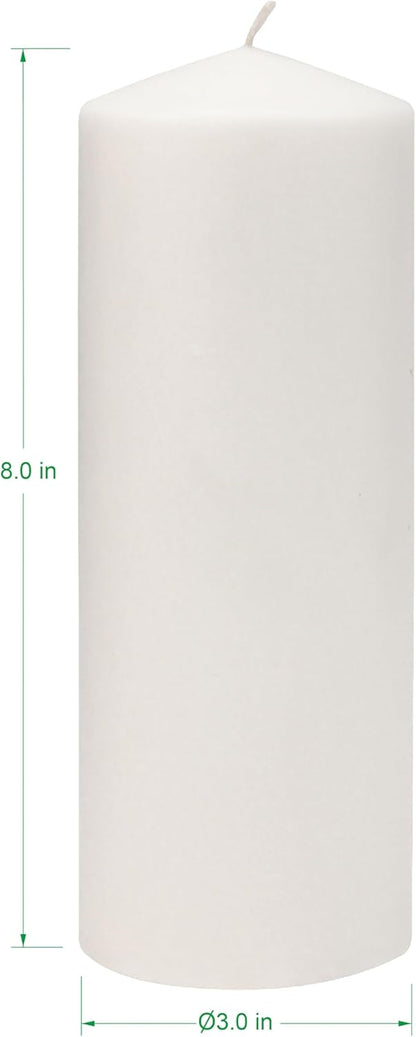 Stonebriar Unscented White Tall Pillar Candles, 65 Hour Burning Candle Pillars, Perfect for Decor, Weddings, Emergencies 3" X 6", 6 count