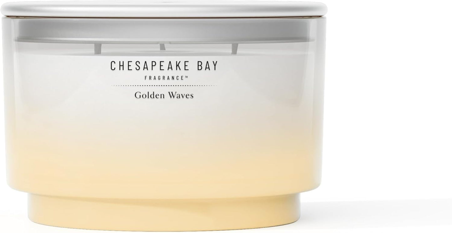 Chesapeake Bay, 11oz Marine Drift Scented Candle, Mood Evoking Fragrance, Textured Sea Glass-Inspired Jar, Premium Soy Blend Wax with Essential Oils, Coastal Fragrance for Home Décor or Gifting