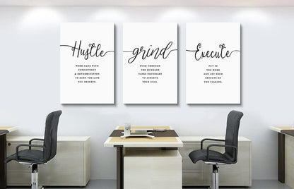 Inspirational Canvas Painting Wall Art -EPHANY ART,Mindset Quotes Prints, Success Framed Entrepreneur Poster Positive Quotes Wall Poster for Home Office Workplace (M-3pcs,12x16inchx3pcs)