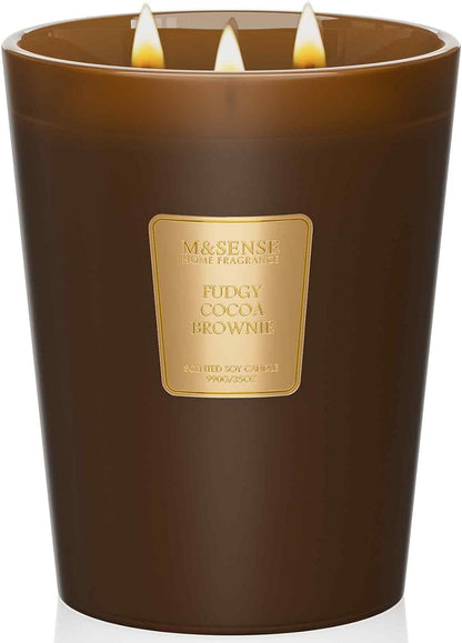 M&SENSE Jasmine Candles Highly Scented 3 Wick 35oz 150 Hours Burn Extra Large Jar Candles for Women, Natural Soy Wax Aromatherapy Candle for Stress Relief, Meditation, Yoga, Spa - Colors A