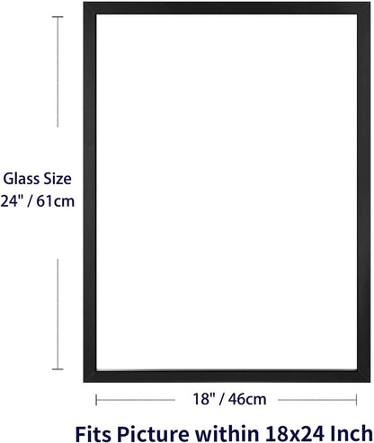 ONE WALL 11x14 Inch Floating Frame, Black Wood Double Glass Float Picture Frame Display 11x14/8x10/5x7 Inch Photos or Plant or Petal Specimens for Wall and Tabletop - Mounting Accessories Included