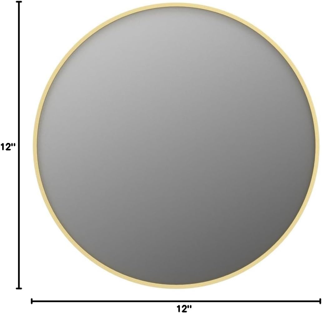 Itrue 12 Inch Small Round Decorative Wall Mirror, HD Silver-Coated Glass with Brushed Black Metal Frame, Minimalist Modern Accent Mirror for Vanity, Narrow Walls, Bathroom, Bedroom & Entryway