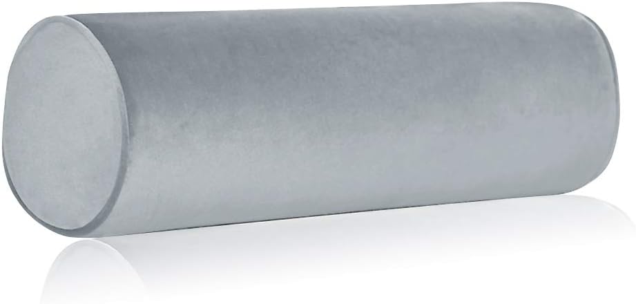 Tinbolunce Memory Foam Roll Pillow for Knee/Leg/Neck - Full Moon Bolster/Round Cylinder Pillow for Sleeping on Side or Back - Removable Cooling Cover Length 18" x 6" Diameter (Navy Blue)