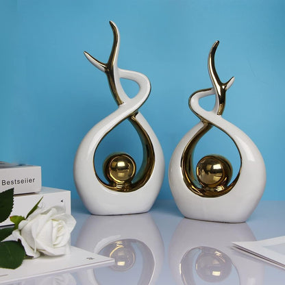 Norrclp Home Decor Modern Abstract Art Ceramic Statue Table Decorations for Dining Room Living Room Office Centerpiece