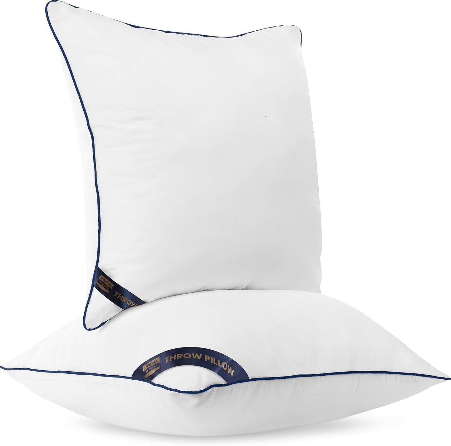 Utopia Bedding Throw Pillow Inserts (Pack of 4, White), 18 x 18 Inches Decorative Indoor Pillows for Sofa, Bed, Couch, Cushion Sham Stuffer