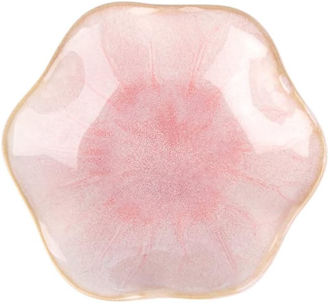 JAMEND CLXP Lotus Leaf Shape Decorative Ring Tray, Small Key Bowl, Ceramic Trinket Tray Jewelry Dish Organizing Necklace Earrings, Home Decoration for Mom Best Friend Sister, Pink.