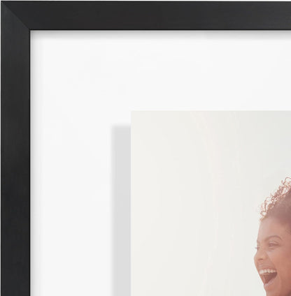 Americanflat Aluminum 11x14 Floating Picture Frame with Shatter-Resistant Glass - Use as 8x10 Picture Frame or Display 11x14 Photo - Signature Float Collection - Photo Frames for Wall Display - Black