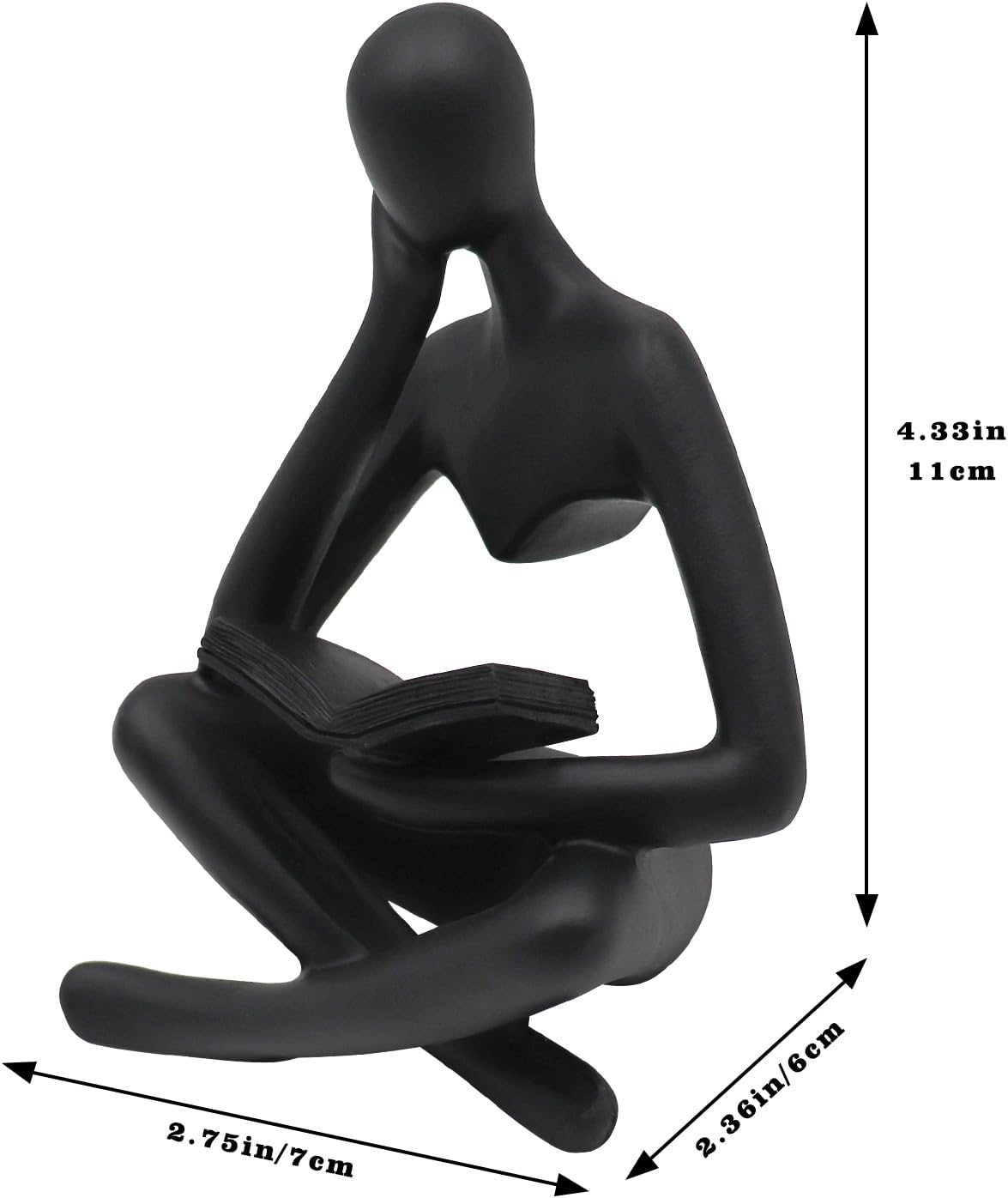 Jinkoozz Reading Women Statue, Thinker Sculptures, Abstract Art Ornament, Modern Aesthetic Figurine Decoration, Suitable for Home Living Room Bedroom Office Shelf Table Desk Bookshelf Decor