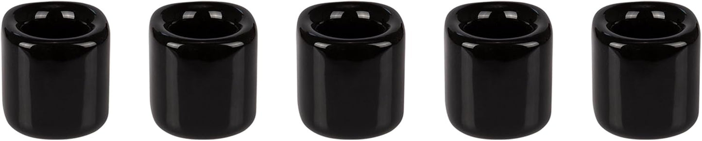 Mega Candles 5 pcs Black 1/2 Inch Diameter Ceramic Chime Ritual Spell Candle Holders, Great for Casting Chimes, Meditation, Rituals, Spells, Vigil, Witchcraft, Wiccan Supplies