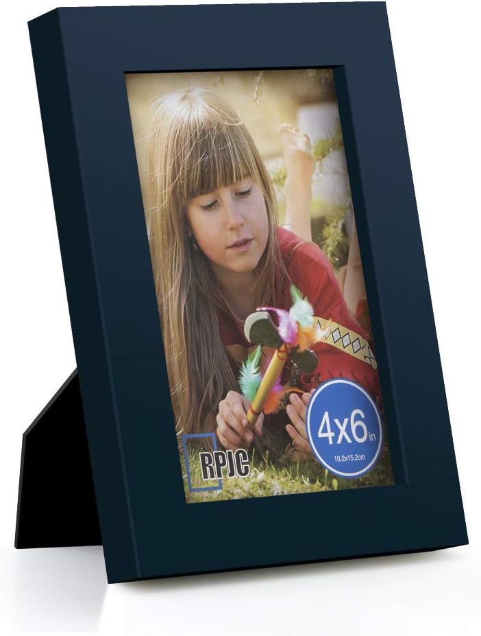 RPJC 5x7 Picture Frames Made of Solid Wood High Definition Glass for Table Top Display and Wall Mounting Photo Frame Black