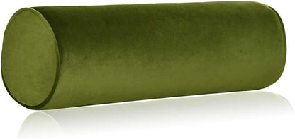 Tinbolunce Memory Foam Roll Pillow for Knee/Leg/Neck - Full Moon Bolster/Round Cylinder Pillow for Sleeping on Side or Back - Removable Cooling Cover Length 18" x 6" Diameter (Navy Blue)