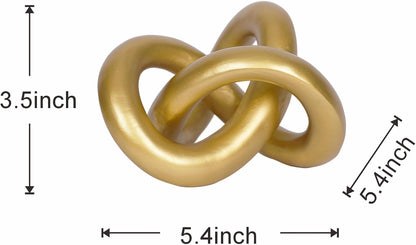 Modern Geometric Round Sculpture Gold Knot Statue Decor Tabletop Sculpture and Figurines Round Decorative Ornaments Knick Knacks Home Decor for Shelves Coffee Table Bookshelf Decoration Gifts