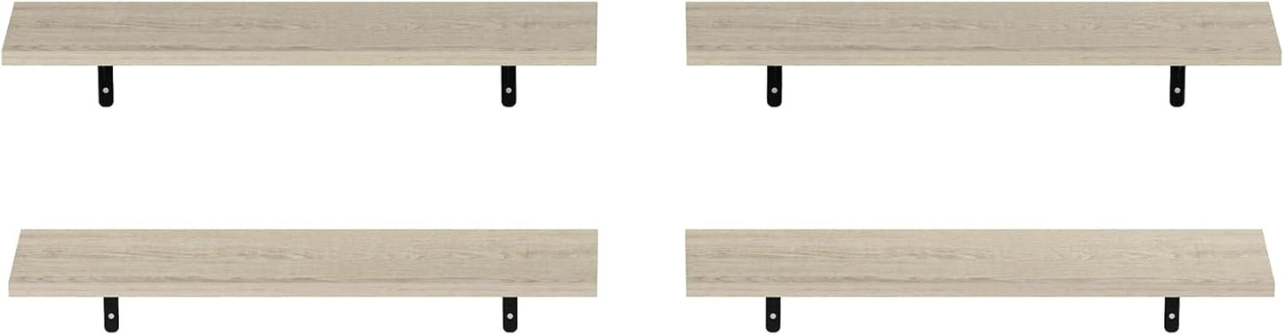 Furinno Rossi 5-Tier Wall Mount Floating Radial Corner Shelf, White