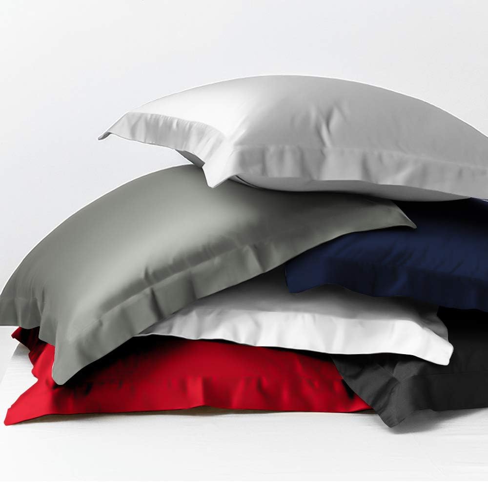 NTBAY Cotton 26x26 Euro Sham Covers - 500 Thread Count Egyptian Cotton Euro Pillow Covers, 2 Pack Super Soft and Breathable 26x26 Pillow Covers, Square Pillow Cases, White