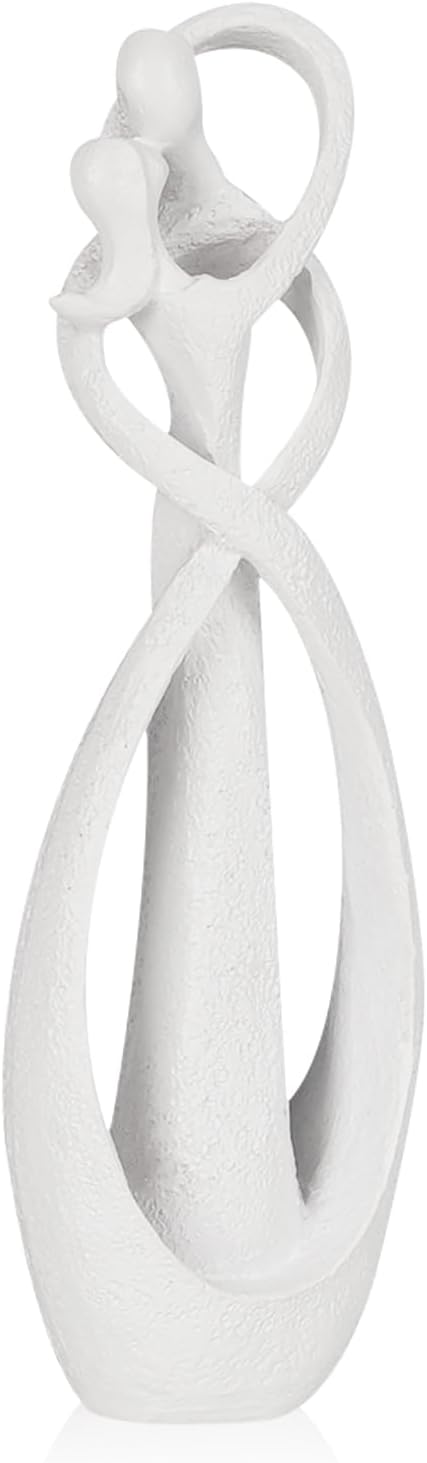 Trycooling Kissing Lovers Statue Abstract Sculpture Resin Statues for Home Decor Modern Home Office Desktop Shelf Bookshelf Decor (Sandstone, Small)