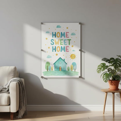 Azar Displays,105536, Floating Acrylic Wall Frame with Silver Hardware Stand Off Caps, Clear Hanging Photo Frame Display Mount with Frameless Border, Glass-Like Frame for Large Prints, 24" x 36"