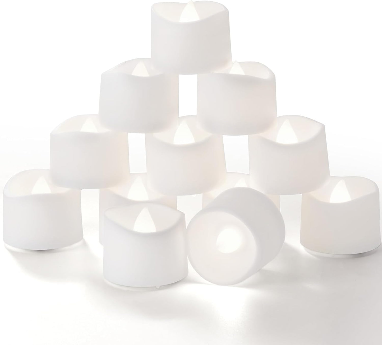 Homemory Timer Tea Lights Candles Battery Operated, 6H Timer Built-in, Auto On Daily, Flameless LED Tealight Votives for Table Centerpieces, Lantern, Holiday Decor, Warm Lamp, No Remote, 12-Pack