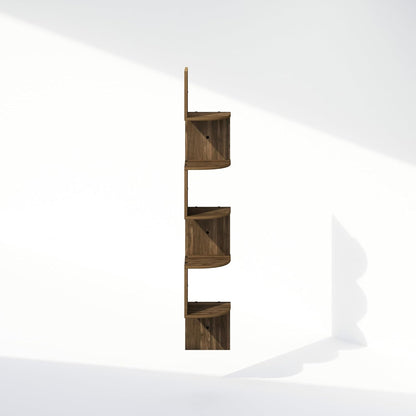 Furinno Rossi 5-Tier Wall Mount Floating Radial Corner Shelf, White