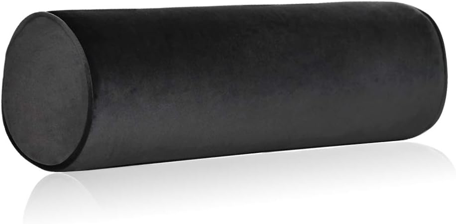 Tinbolunce Memory Foam Roll Pillow for Knee/Leg/Neck - Full Moon Bolster/Round Cylinder Pillow for Sleeping on Side or Back - Removable Cooling Cover Length 18" x 6" Diameter (Navy Blue)