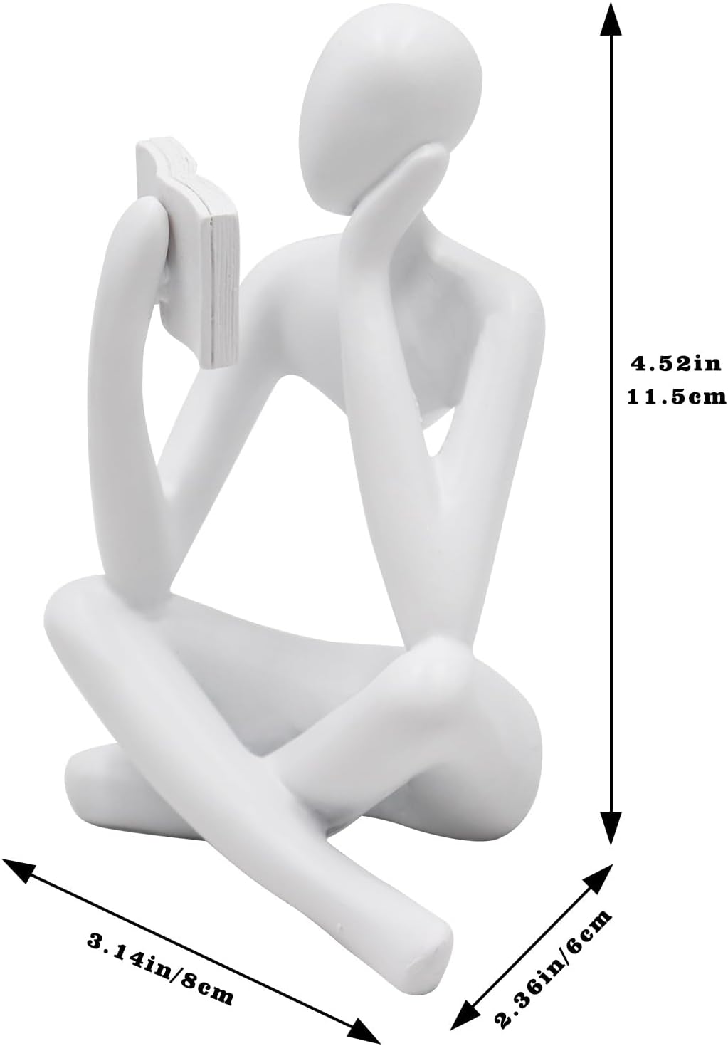 Jinkoozz Reading Women Statue, Thinker Sculptures, Abstract Art Ornament, Modern Aesthetic Figurine Decoration, Suitable for Home Living Room Bedroom Office Shelf Table Desk Bookshelf Decor