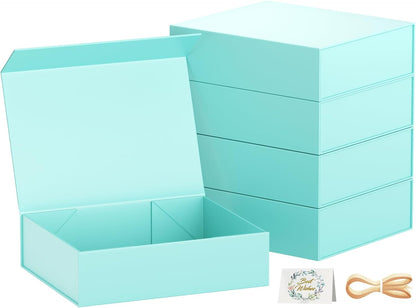 PSHVYM Gift Boxes with Lids, 11.5x7.8x3 In Forest Green Gift Box for Presents Magnetic Closure for T-Shirts, Gloves, Scarves, Books, Baby Clothes, Robes Clothing Gift Wrap, Contains Card, Ribbon
