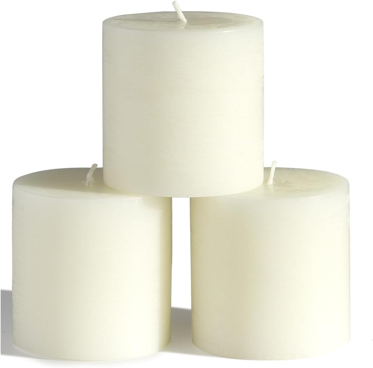 CANDWAX 3x4 inch Pillar Candles Set of 3 – Unscented Dripless Rustic Dark Blue Candles for Room Decor, Weddings, Centerpieces