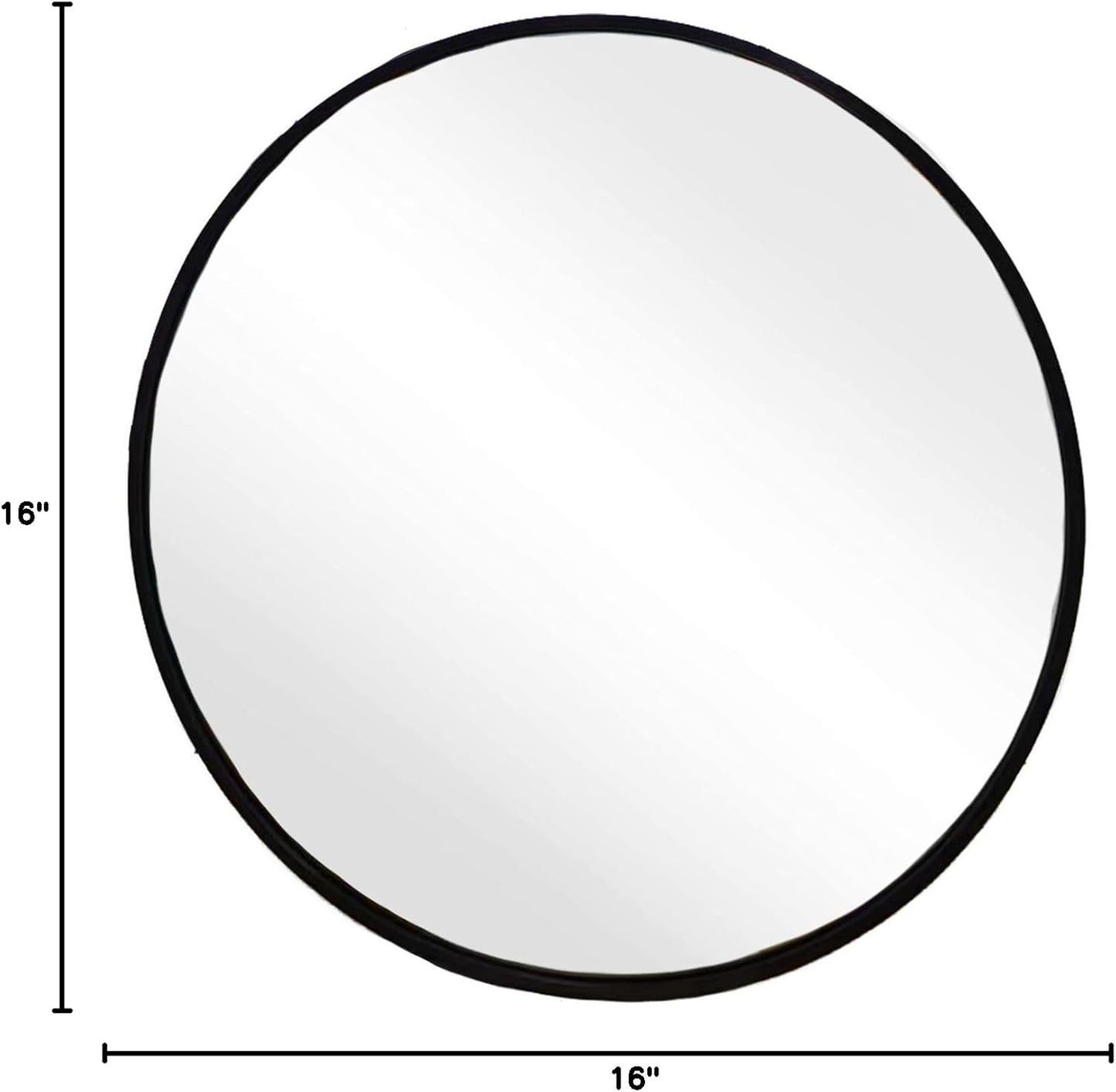 Sunniry Black Round Mirror, Round Mirror 24 inch, Black Circle Mirrors Matte Metal Frame, Wall Mounted Mirrors for Living Room, Bathroom, Wall, Entryway.