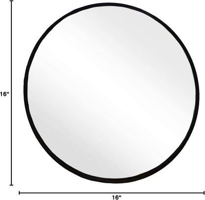 Sunniry Black Round Mirror, Round Mirror 24 inch, Black Circle Mirrors Matte Metal Frame, Wall Mounted Mirrors for Living Room, Bathroom, Wall, Entryway.