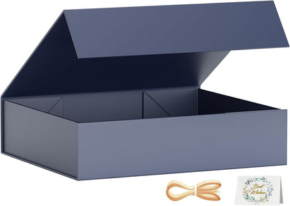 PSHVYM Gift Boxes with Lids, 11.5x7.8x3 In Forest Green Gift Box for Presents Magnetic Closure for T-Shirts, Gloves, Scarves, Books, Baby Clothes, Robes Clothing Gift Wrap, Contains Card, Ribbon