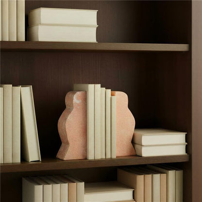 Creative Co-Op Decorative Travertine Wave Bookends, Natural, Set of 2
